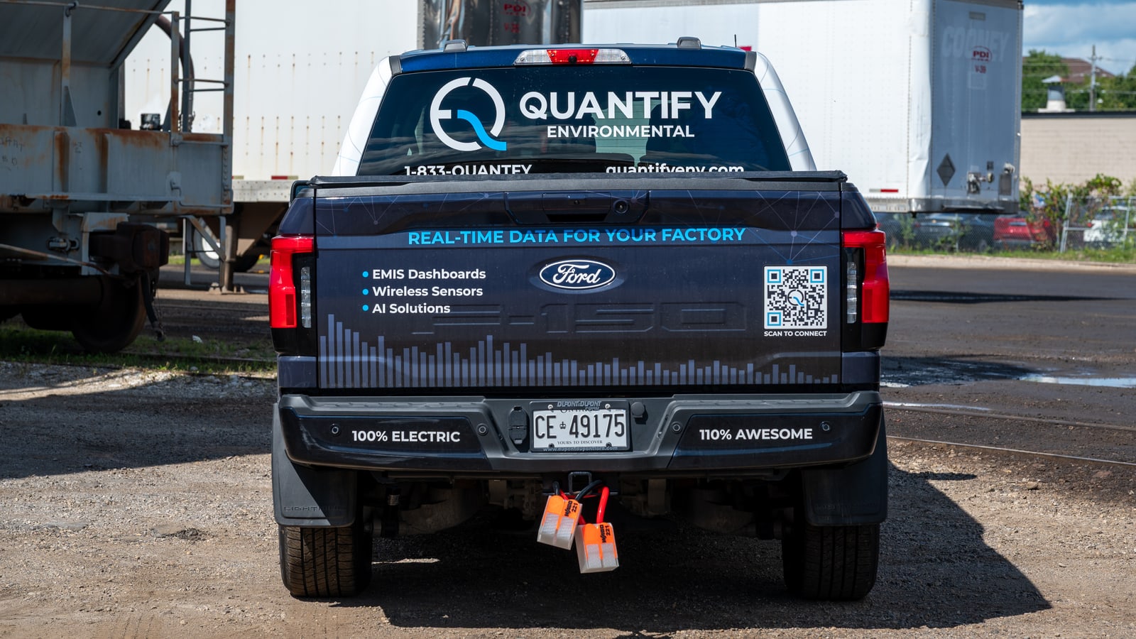 The rear of the Quantify Environmental Ford F-150 Lightning